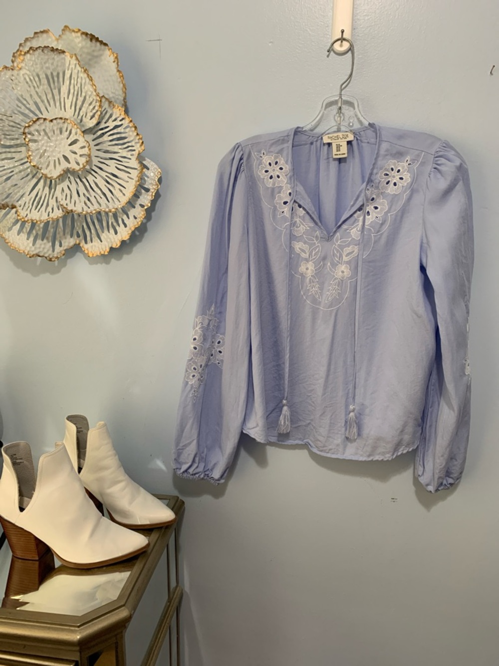 Rachel Zoe Embroidered Peasant Blouse